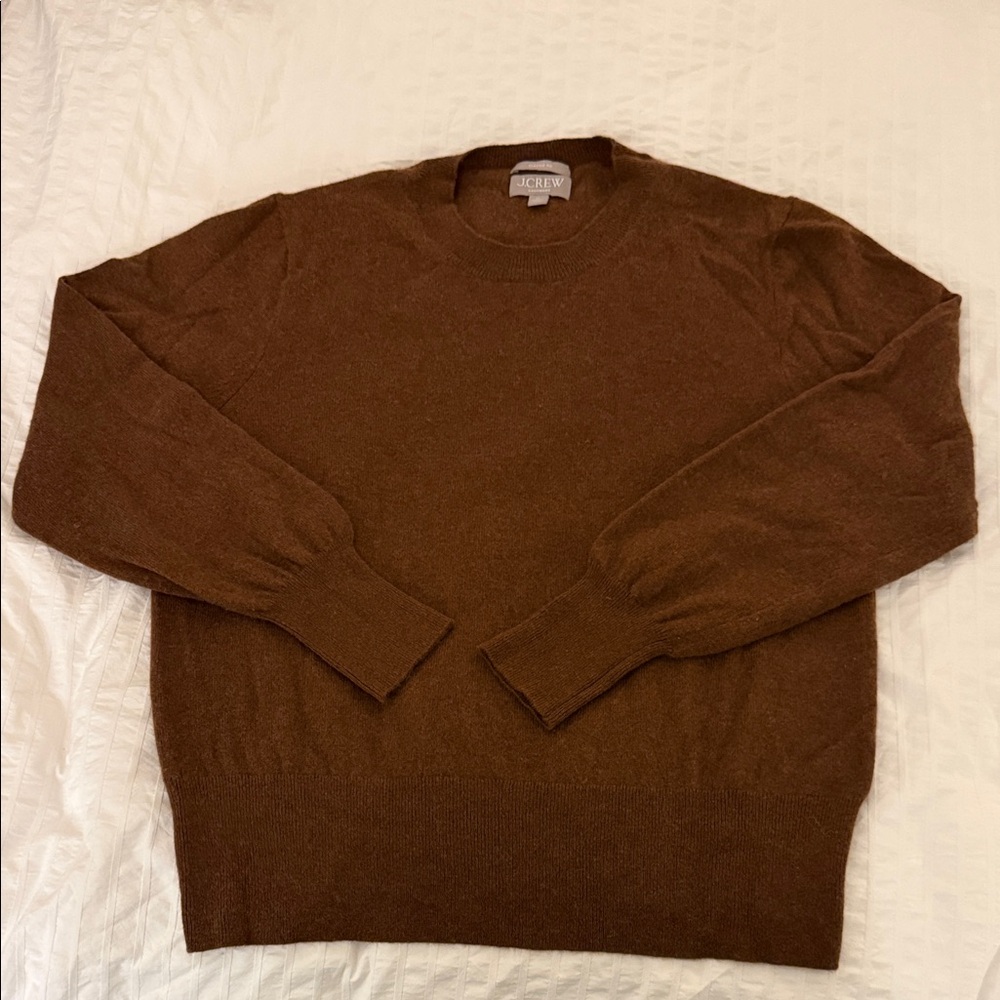 J. Crew Cashmere Brown Crewneck Sweater